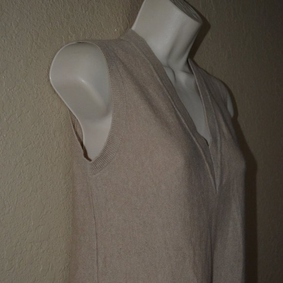 Sz XS Vince Tan Cashmere Sleeveless Tunic Sweater Top - Picture 3 of 6